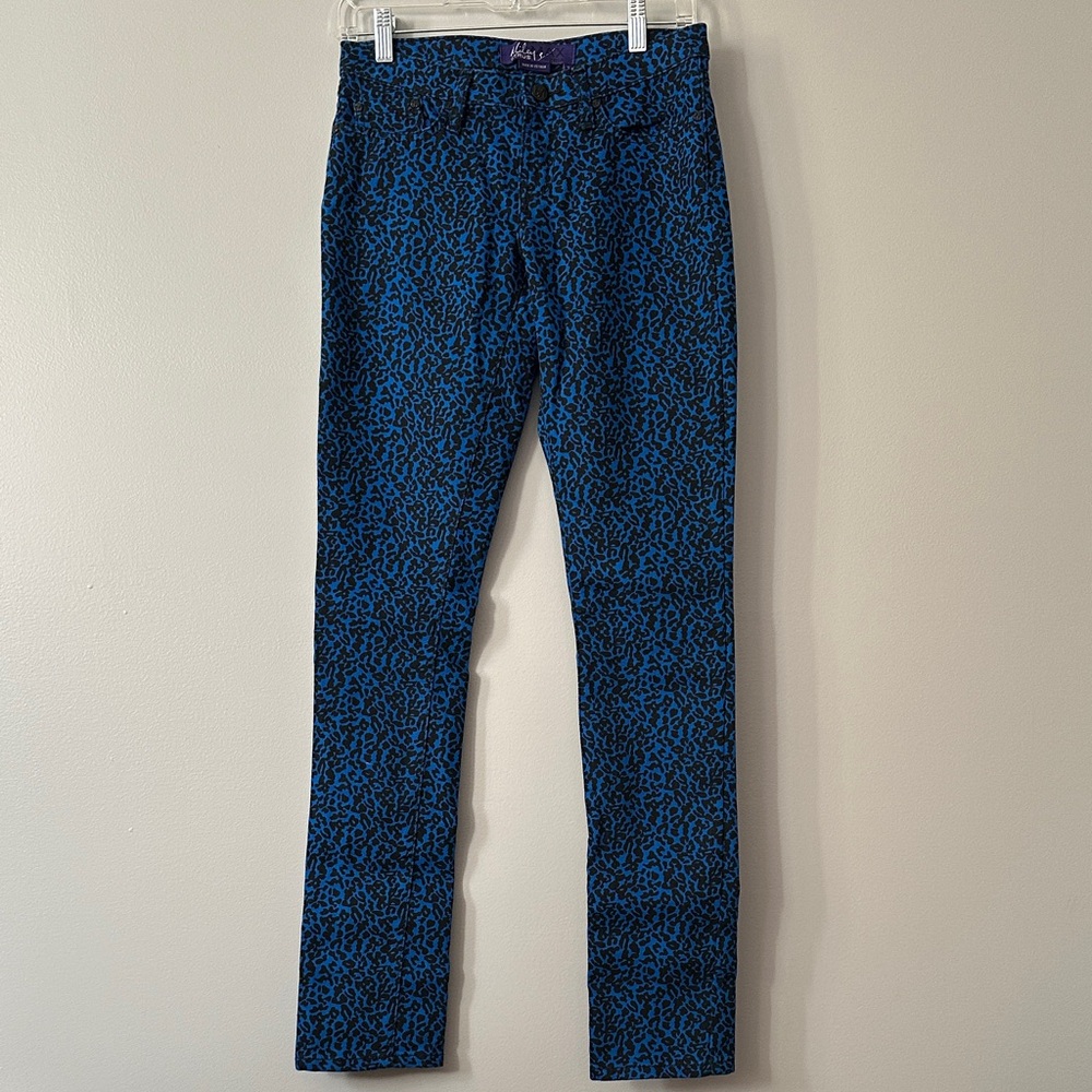 Miley Cyrus Max Azria Juniors 7 Blue and Black Cheetah Pants NWOT